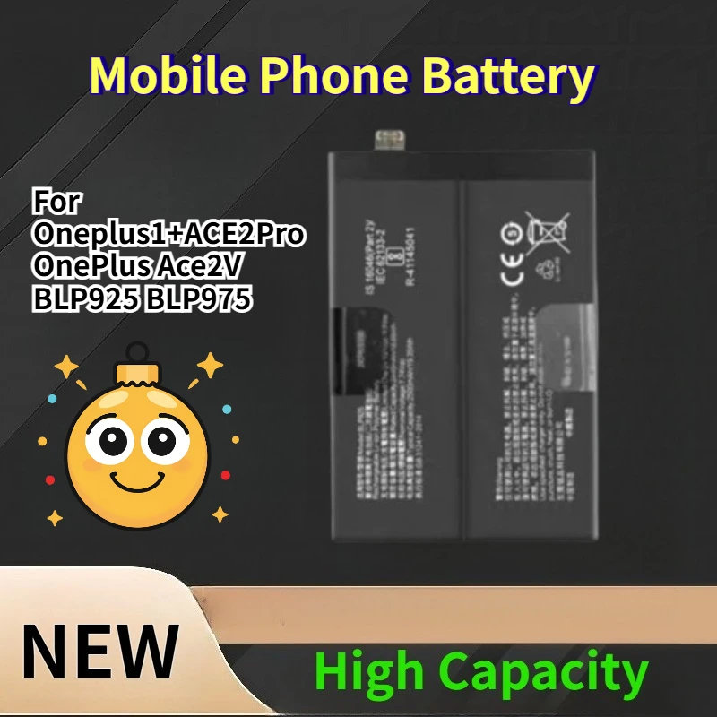 Bateria de Telefone Móvel para Oneplus1+ACE2Pro Ace2V BLP925 BLP975