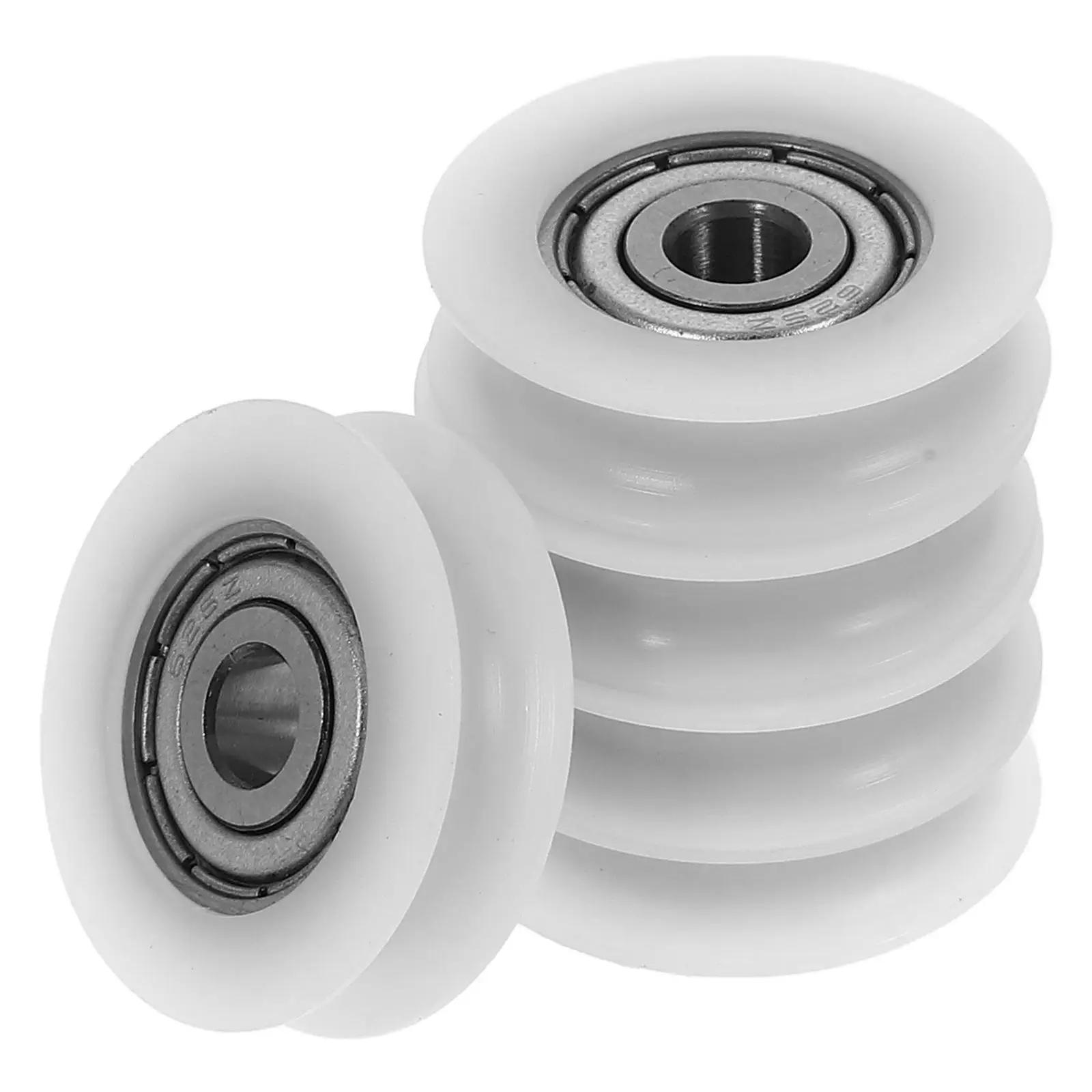 

5pcs Plastic Pulley Pom Wheels Guide Groove Rotary Bearing for Tile Heavy Duty Bearings Lightweight Smooth Operation Stable