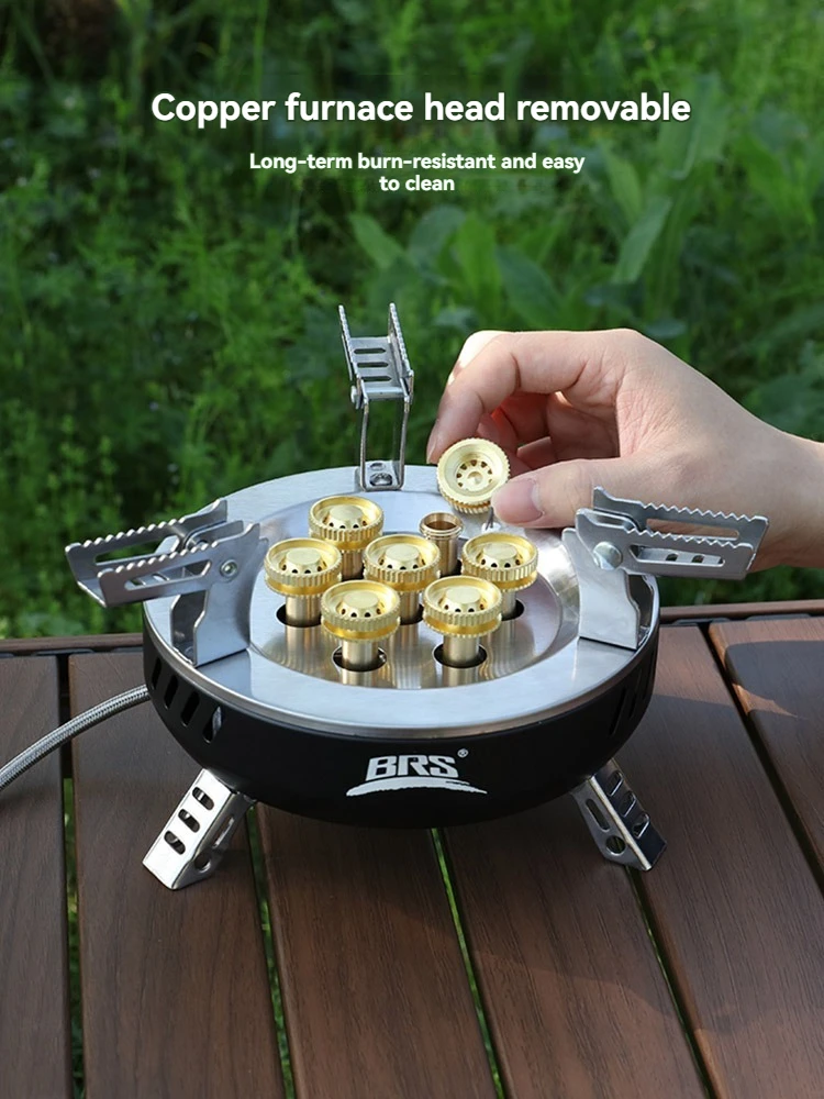 BRS 3/7-Kern Hochleistungs-Camping-Gaskocher Tragbarer Outdoor-Brenner mit Elektronischer Zündung für Touristen-Picknick-Ausrüstung