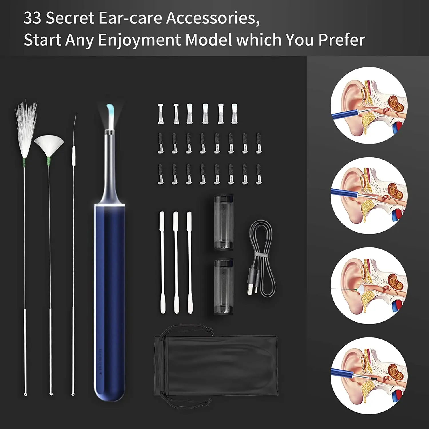 Bebird M9s X17 Pro Ear Wax Removal Camera Endoscope For Kid Adult Pet, WiFi 6 Axis Intelligent Gyroscope