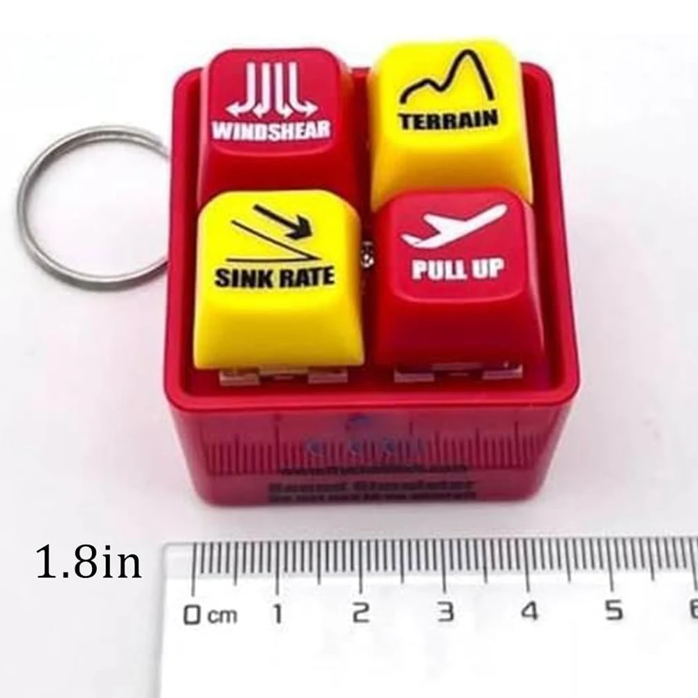 تحذير الصوت محاكاة المفاتيح مع مصباح ليد طائرة تنبيه المفاتيح الطوارئ الطيار زخرفة لمحبي الطيران حقيبة يد