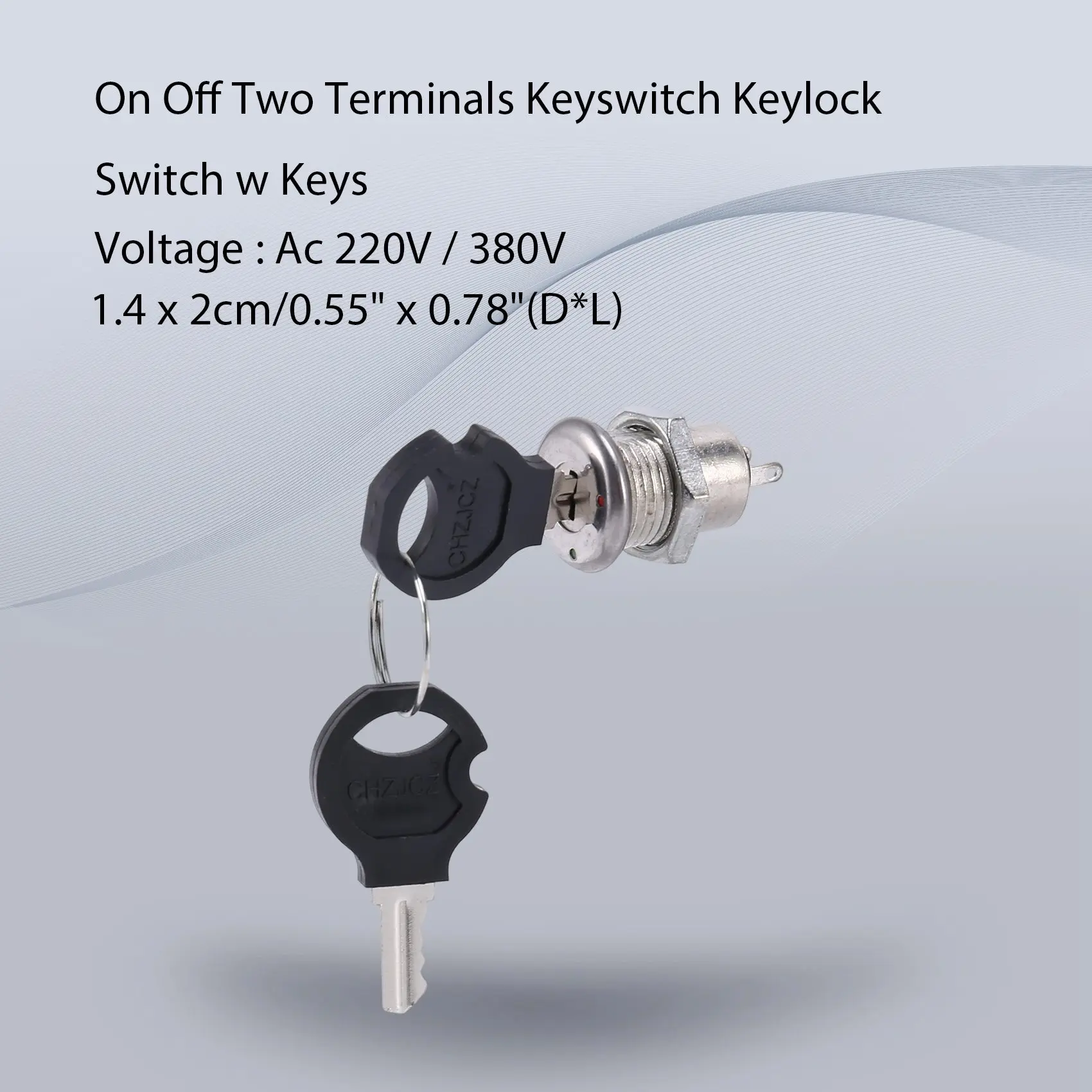 On Off Two Terminals Keyswitch Keylock Switch w Keys