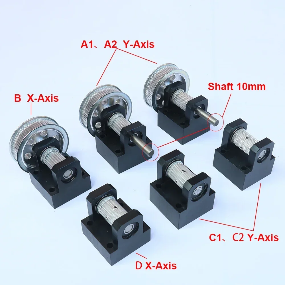 QDHWOEL Gear Base Set Machine Mechanical Parts Guide Rail Set for Co2 Laser Engraving Cutting Machine