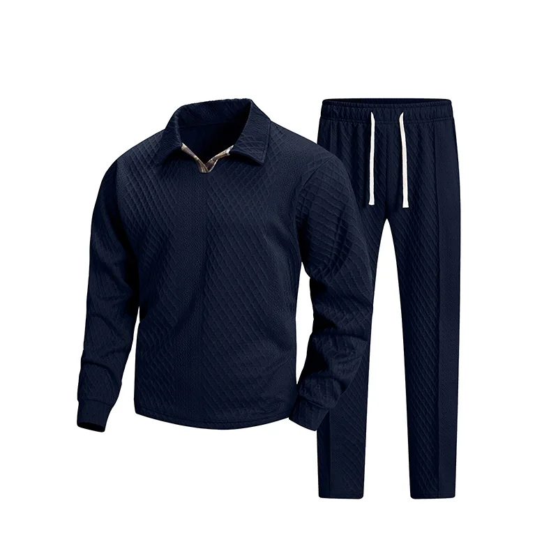 New Men's Casual Fitness And Running Sportswear Autumn and Winter, Fashionable Printed Loose Pullover + long pants Suit