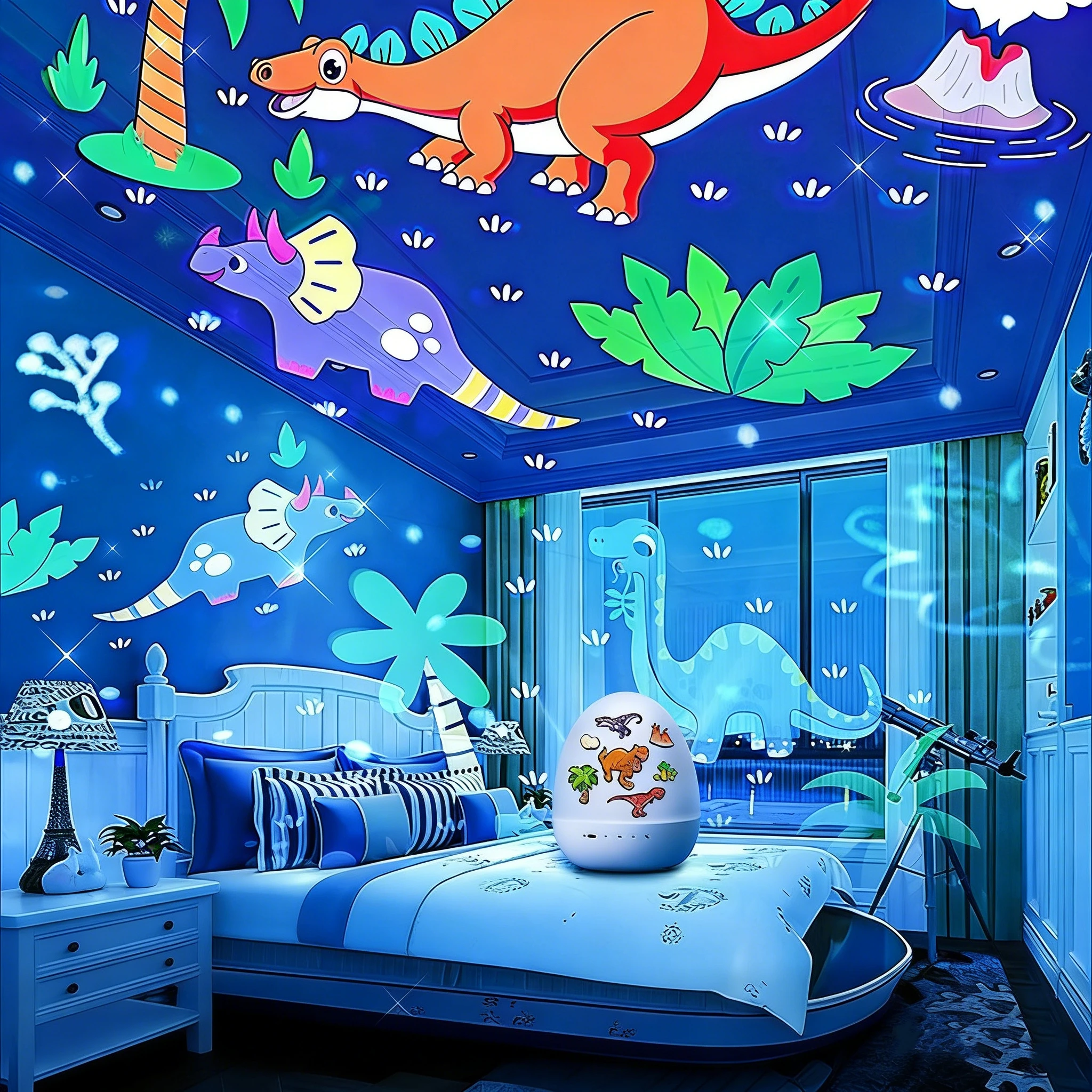 جديد USB بيضة ديناصور مصباح إسقاط ضوء الليل العارض للأطفال ديكور غرفة نوم الدورية السماء المرصعة بالنجوم المحيطة ضوء هدية