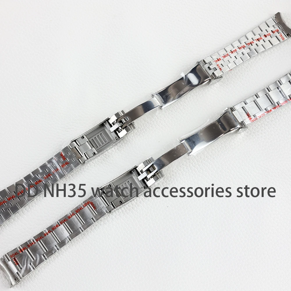 20mm Watch Band For Seiko NH35 Submariner Case Stainless Steel Watch Strap Glide Lock Buckle For Silver Oyster Jubilee Bracelet