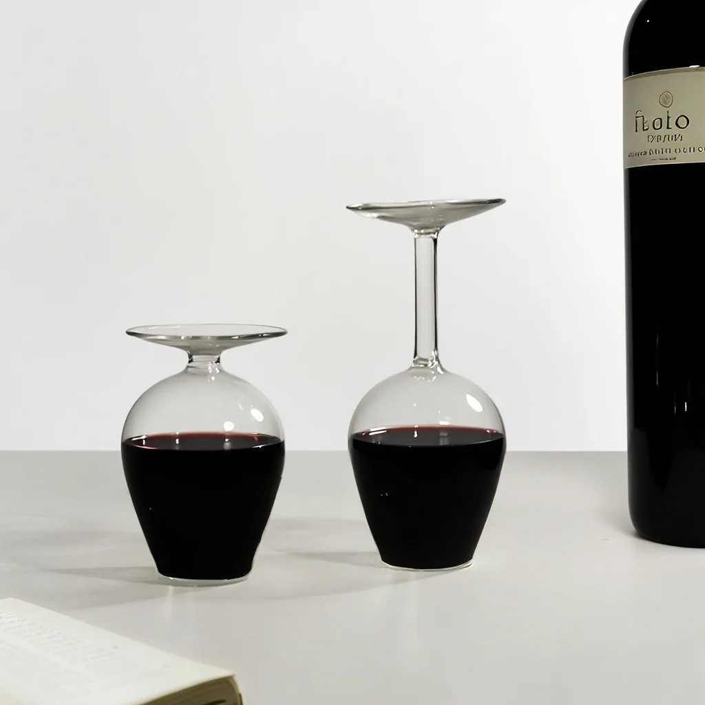 

Креативный перевернутый бокал для вина с длинным ножом, чашка для красного вина с забавным перевернутым дизайном, уникальный рождественский подарок для любителей вина