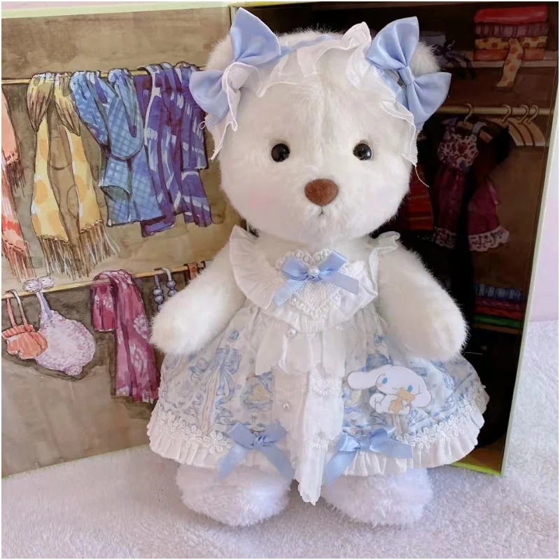 Kawaii roupa de boneca de pelúcia urso, nu, branco, marrom, confortável, bonito, desenhos animados, presente do miúdo, 30cm, em estoque