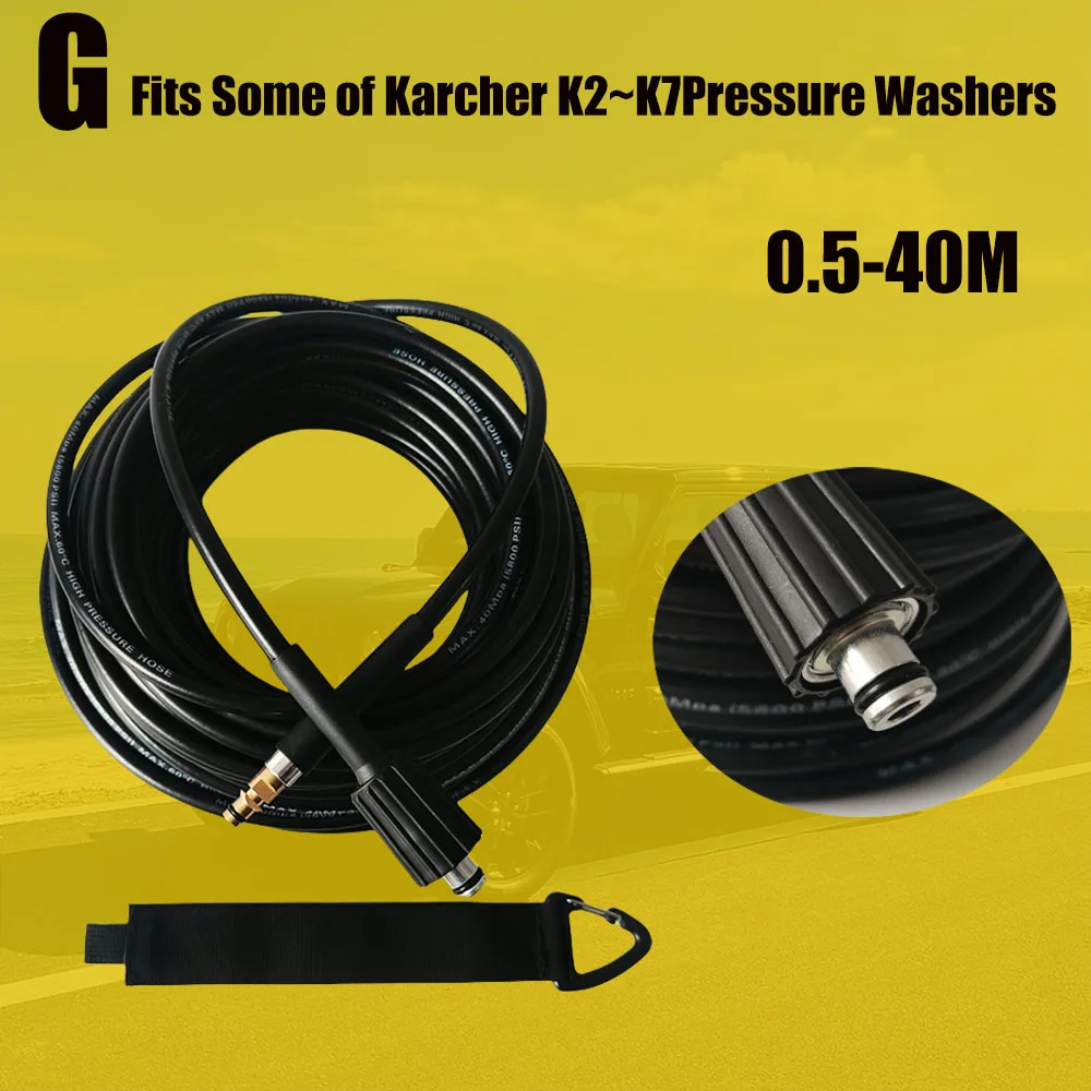 

0.5-40MHigh Pressure Washer Hose Pipe Cord Car Washer Water Cleaning Extension HoseFits Some of Karcher K2~K7Pressure Washers