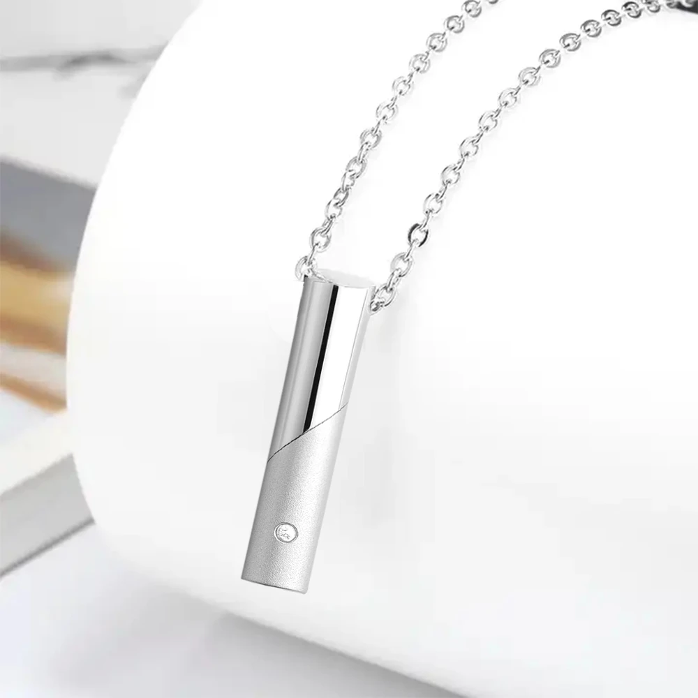 Bar Cylinder Urn Necklace for Ashes for Women Men Cremation Jewelry Keepsake Memorial Human Pet Ashes Pendant