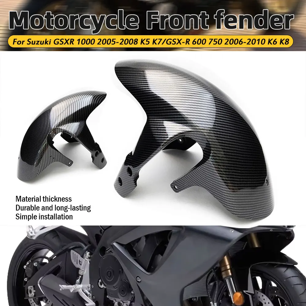 Hydro Dipped Carbon Fiber Finish Front Tire Fender for Suzuki GSXR 600 GSX-R 750 2006-2010 GSX-R1000 2005-2008 K5 K6 K7 K8