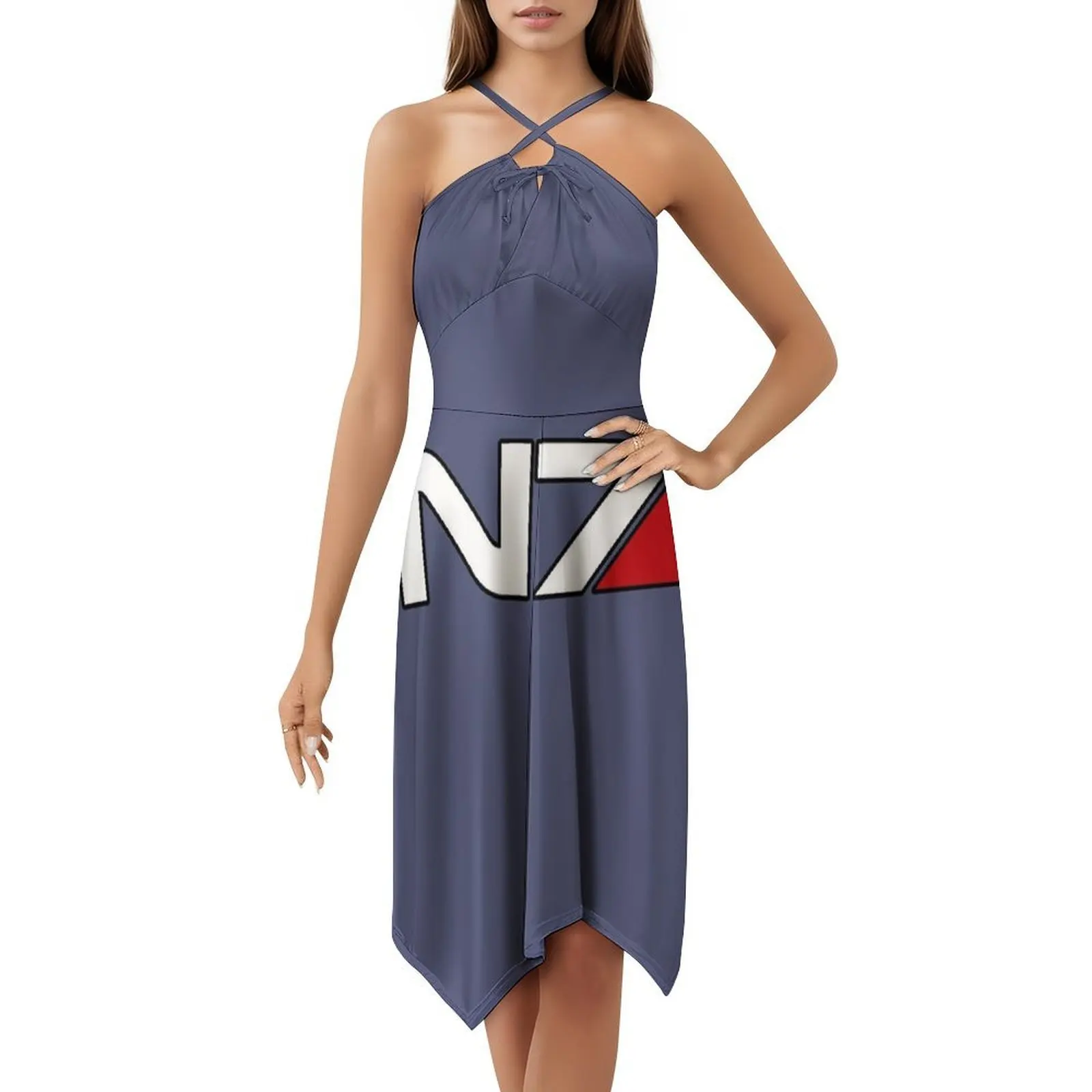 N7 شعار الأزهار سموك فستان للنساء الربيع الصيف فستان كاجوال للحزب كتلة تأثير قائد الراعي شيبرد مساء اللباس #5