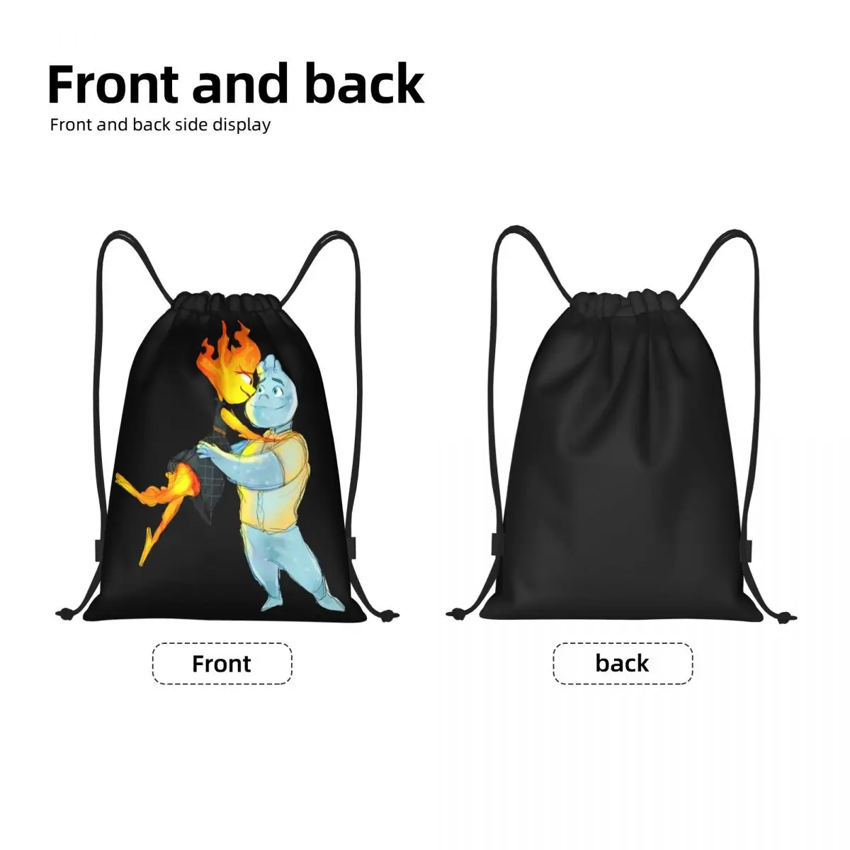 Custom Elemental Cartoon Trekkoord Rugzak Tassen Vrouwen Heren Lichtgewicht Sintel Lumen Gym Sport Sackpack Zakken Voor Yoga