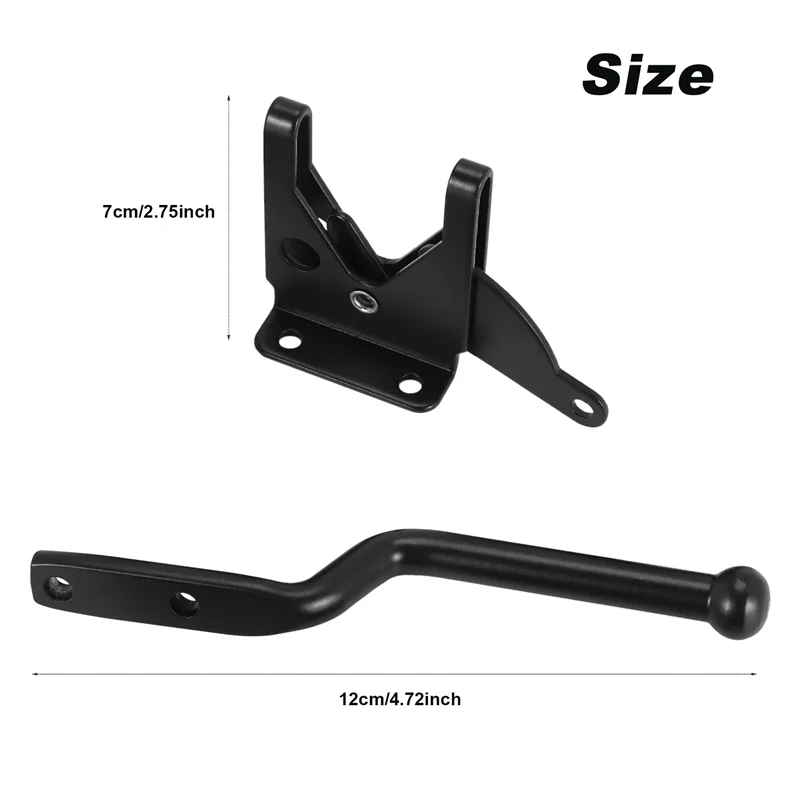 2Pcs Self Locking Gate Latch Automatic Gravity Lever Fence Gate Lock For Wood Fence Gate Door Latches Steel Black