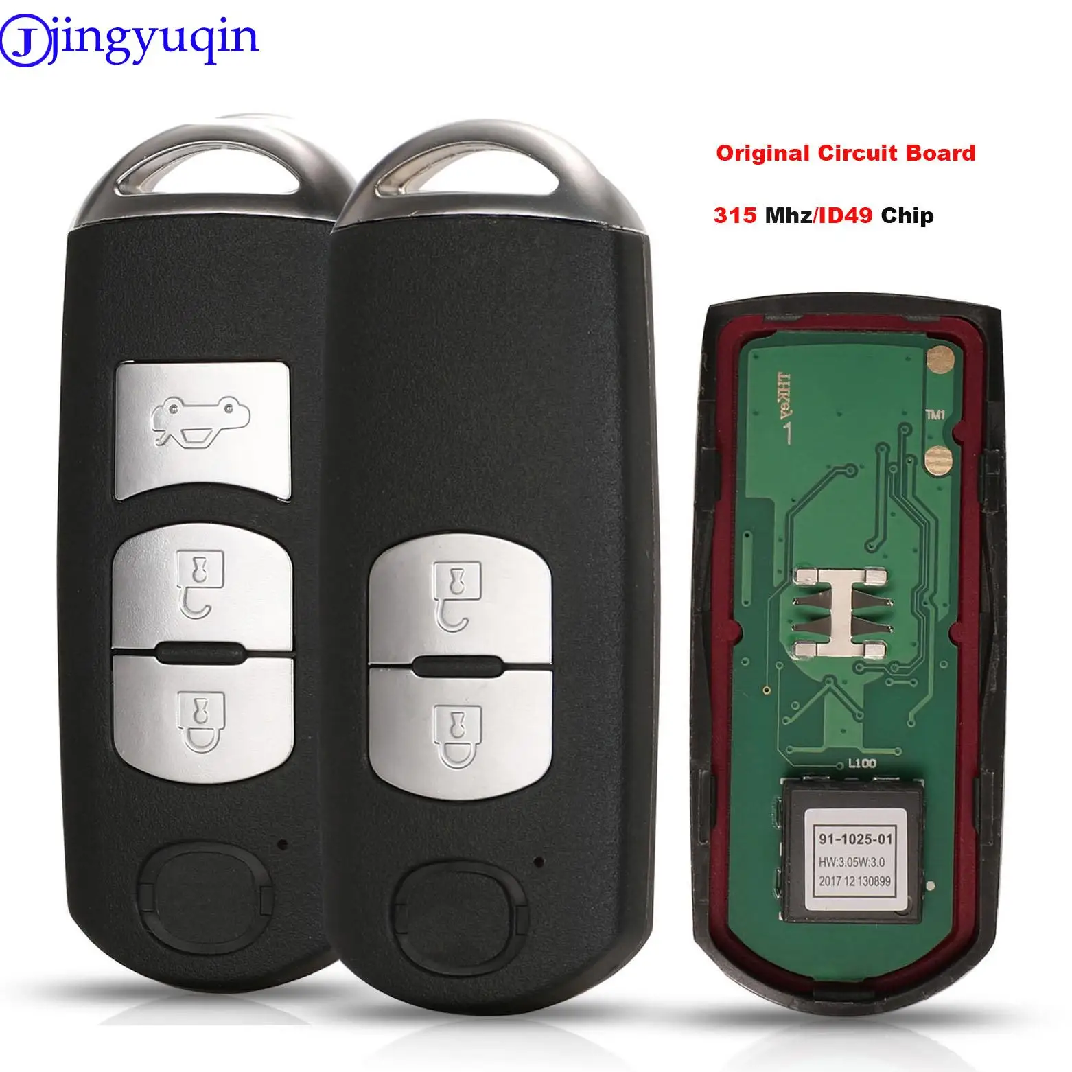 

jingyuqin 2/3/ Button 315/433 Mhz Remote Car Key ID49 CHIP For Mazda 3 Cx-5 Axela 2017 Smart Key Full Key Original Circuit Board