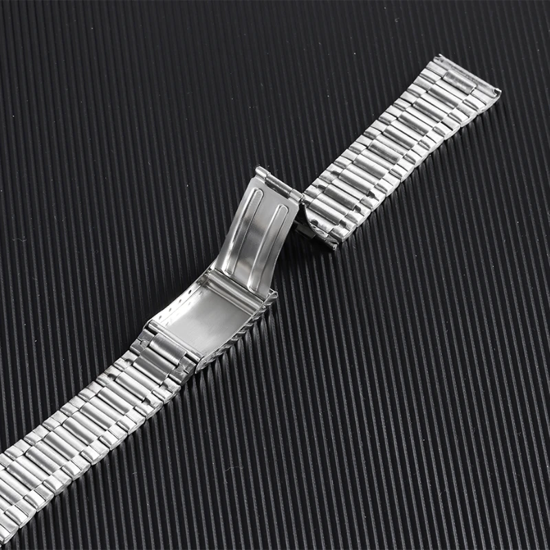 ステンレス鋼の時計ストラップ,12 14 18 20mm,ユニバーサル,折りたたみ式バックル,ゴールド,男性用アクセサリー