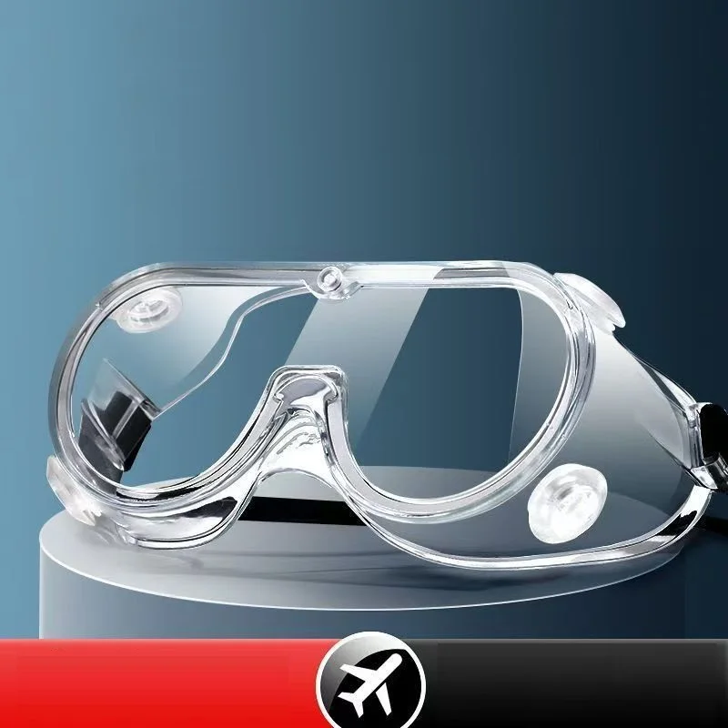 Clear Safety Glasses for Men and Women with Anti-Fog and Scratch Resistant Wrap Around Lenses with wear nearsighted glasses