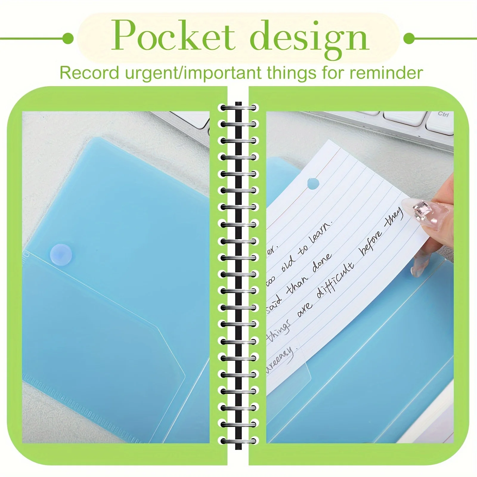50 Page Index Card with Binder and Divider - Lined with Learning Flashcards, Memos, Office Supplies, School Supplies, Organizers