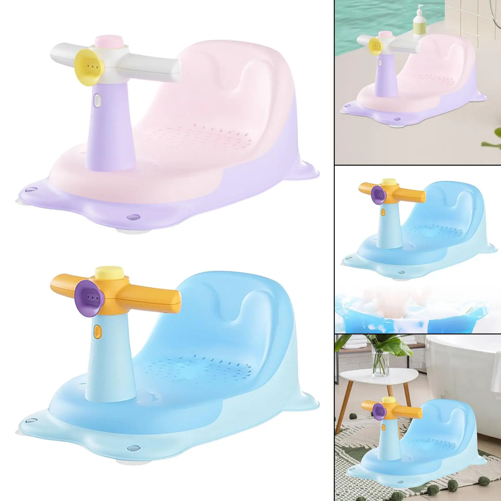 Baby Bathing Chair with Suction Cups for Toddler Shower for seat Infant Bathtub Support Non Slip Chair for 6 to 12 Months Baby