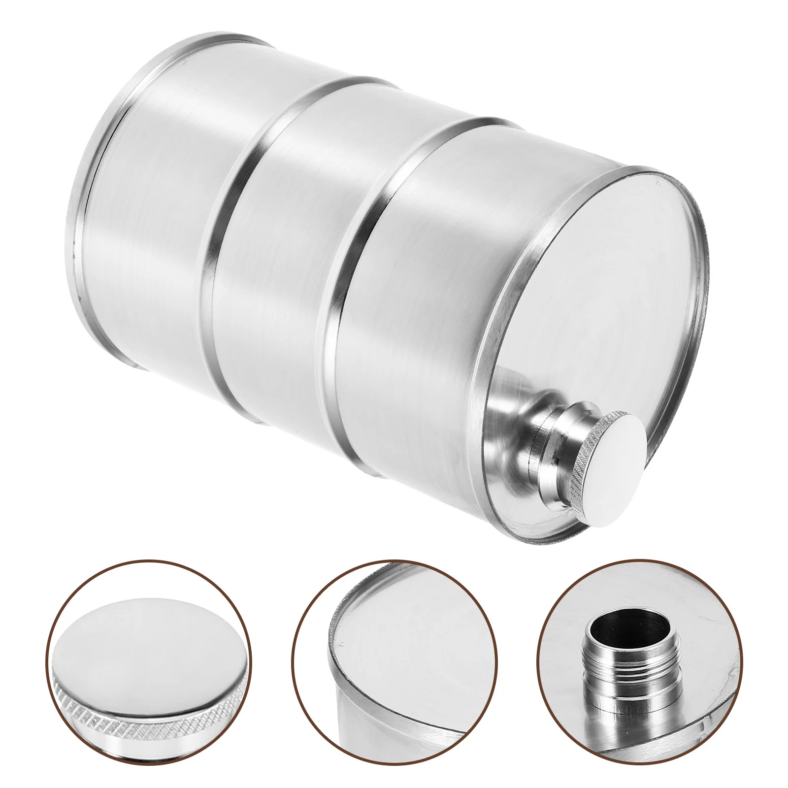

25Oz 750Ml Stainless Steel Oil Barrel Leakproof Metal Can For Camping Travel Coffee Wine Flask Beverage Container Kitchen Bar