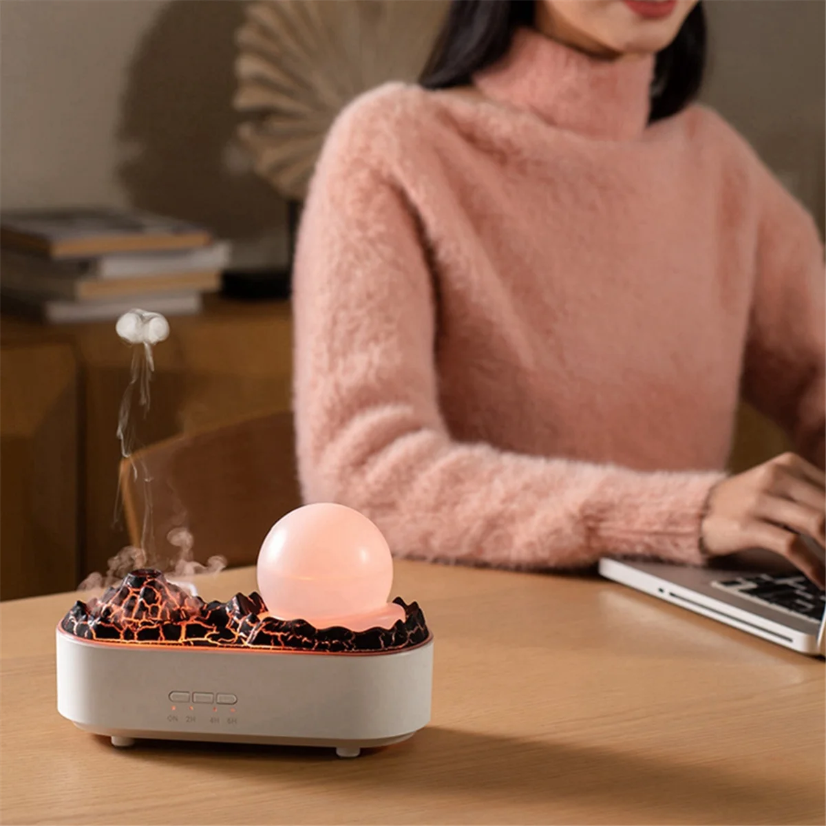 A01M Volcano Humidifier ในครัวเรือนหมอกขนาดใหญ่ Desktop Humidifier ห้องนอน Night Light Air Humidifier