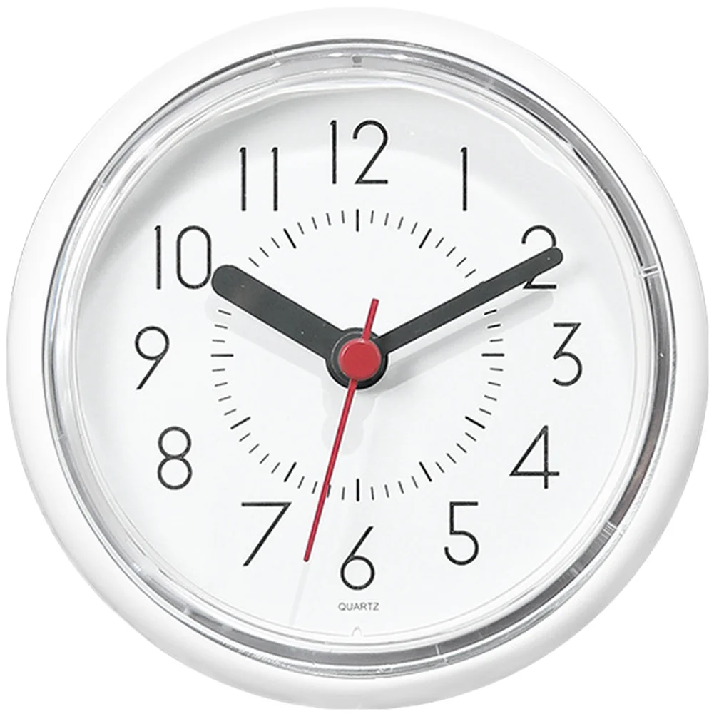 Silent Quartz Waterproof Wall Clock for High Humidity Environments For Bathroom Kitchen with Suction Cup and Hanging Hook