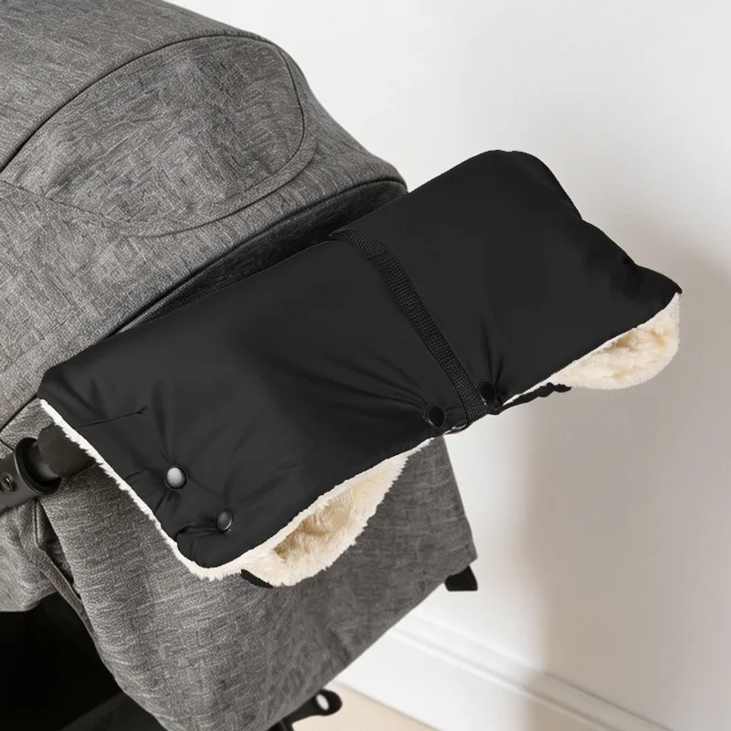Winter Warm Stroller Hand Muff Waterproof Windproof Fleece Lined Baby Stroller Gloves Pushchair Accessories