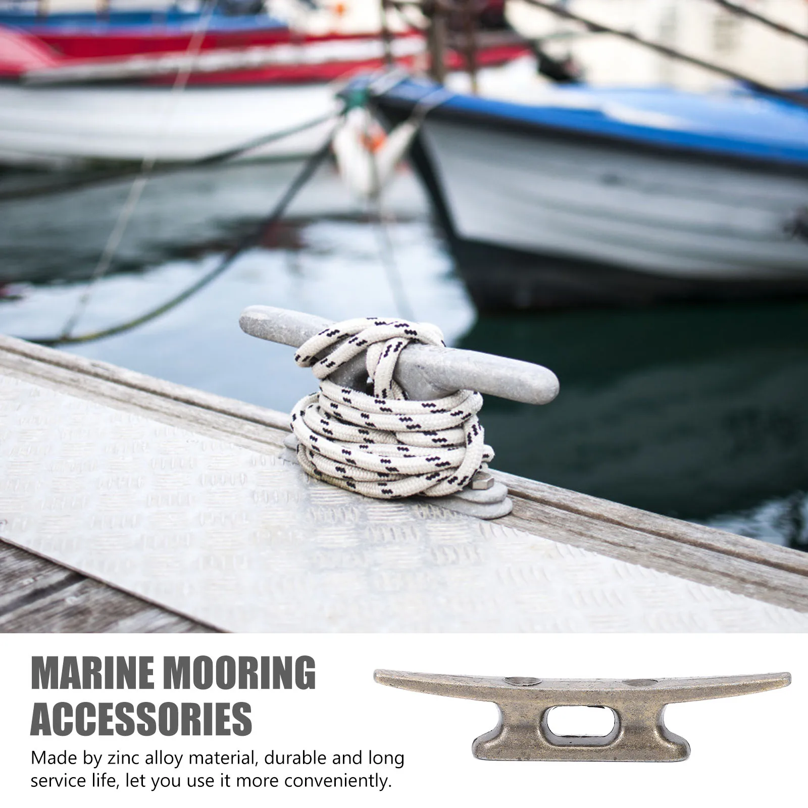 

2pcs Zinc Alloy Marine Dock Cleat Boat Accessories Rope Fixing Hook Long Service Life Easy Installation Fit Many Sizes