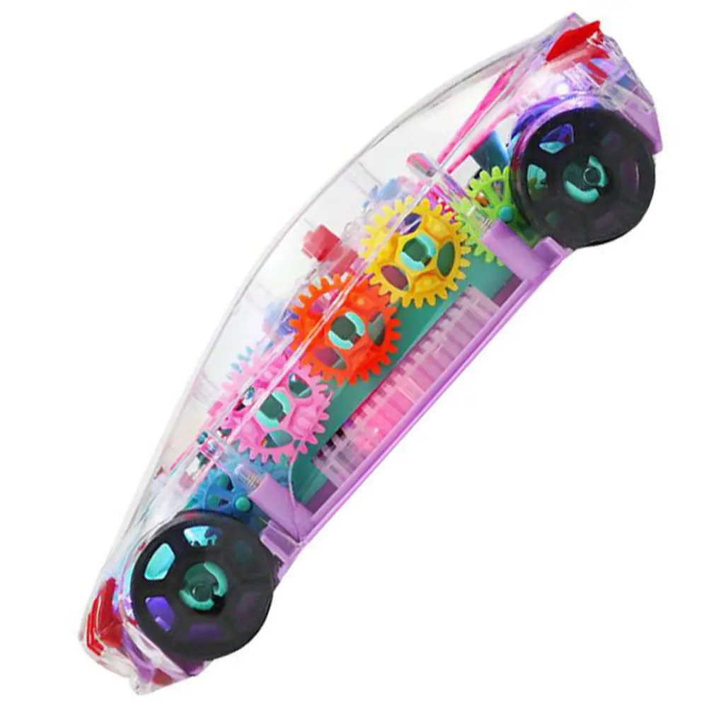 

Электрическая музыкальная машинка с разноцветной подсветкой, прозрачная гоночная машинка для детей, развивающая игрушка, подарок для вечеринки