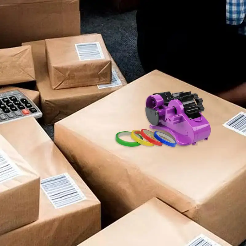 Wrapping Tape Dispenser Desktop Multi-Use Tape Dispenser Tape Stand Holder For Warehouse Use With Compartment Slot For Mailing