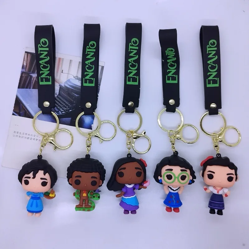 

Disney Cartoon Encanto Movie Cute Silicone Keychain Doll Backpack Car Pendant Decoration Keyring Accessories Kids Toy Gift