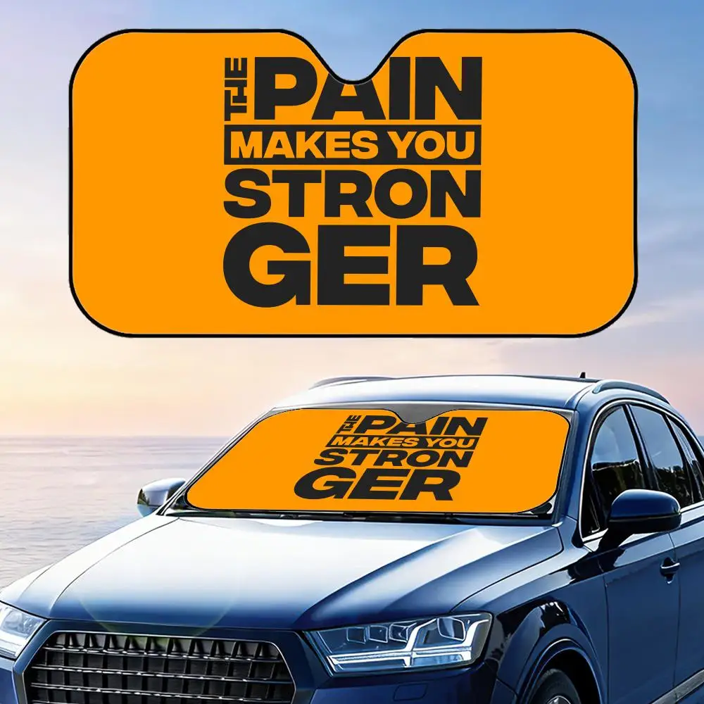 

Солнцезащитный козырек No Pain No Gain, складной, для лобового стекла автомобиля, защита от УФ-излучения, отражающий, теплоизоляционный, многоразовый чехол