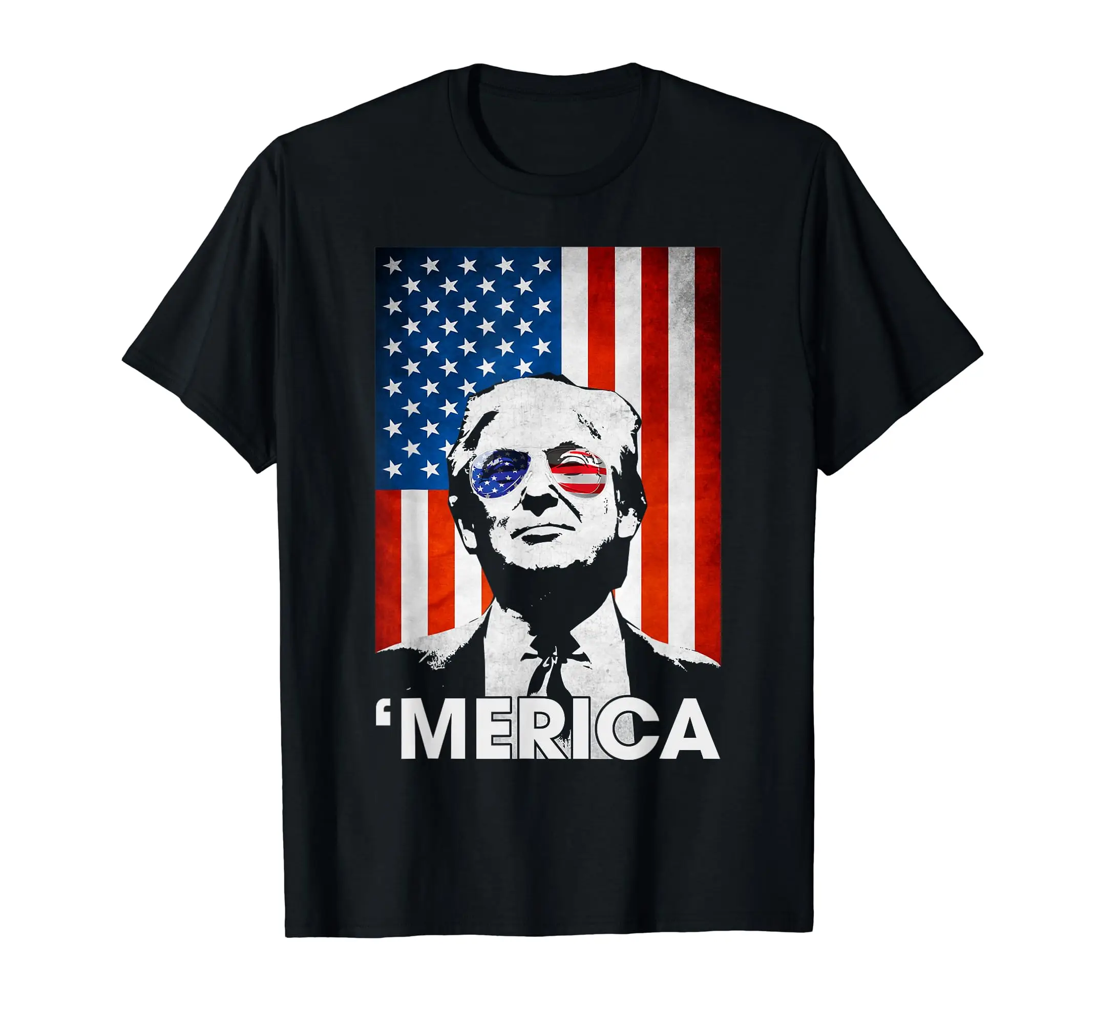 Trump Merica American Flag 4th Of July Murica Patriotic T-Shirt