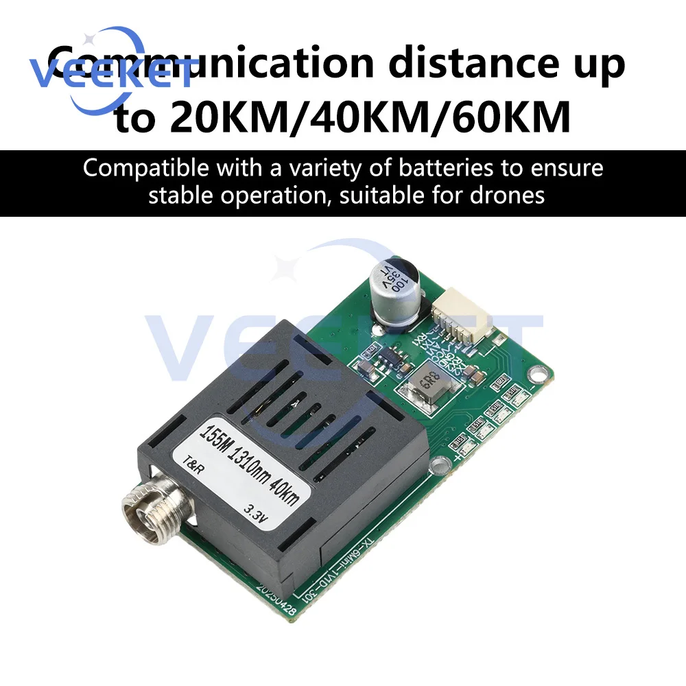 TTL Optical Transceiver Dual Wavelength Fiber Optic Module for Drone Long Distance Sky-Earth Signal Communication