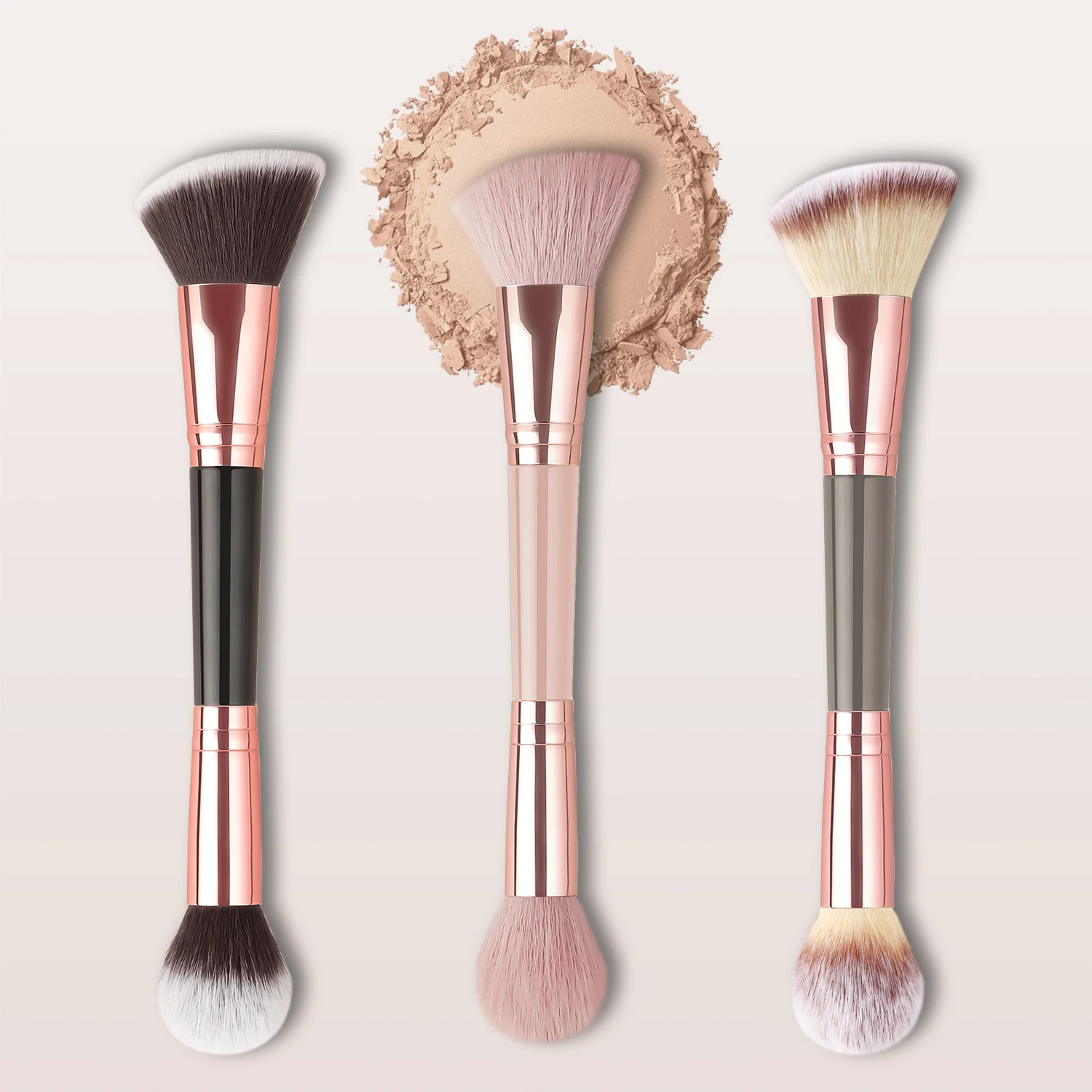 ใหม่ Single Double Headed Big หัวแปรงอายแชโดว์จมูกโปรไฟล์คอนซีลเลอร์แบบพกพา Multi-Function แปรงแต่งหน้าเครื่องสําอางค์แต่งหน้า T