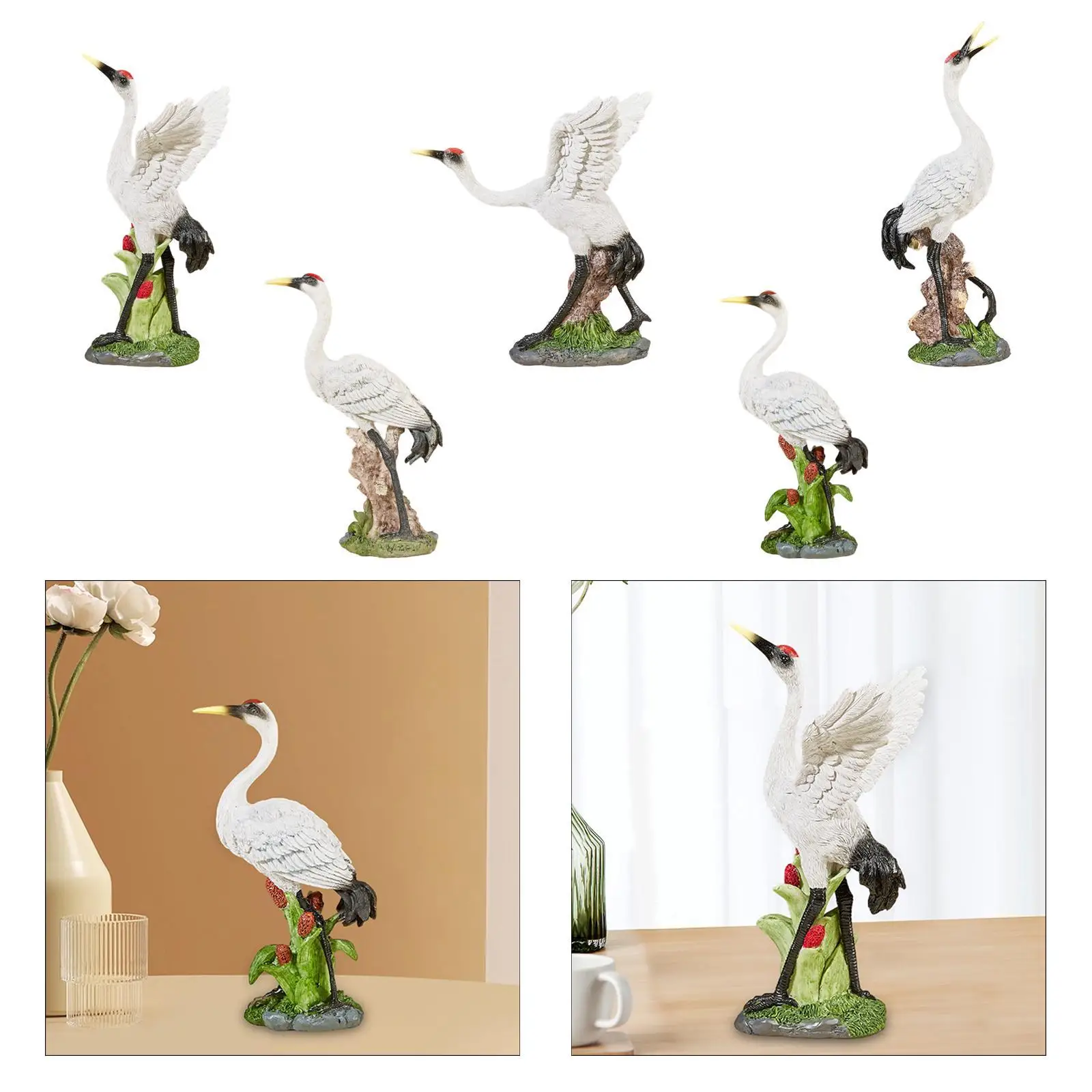 

Статуя журавля, украшение из смолы, украшение двора для наружного патио, пейзаж