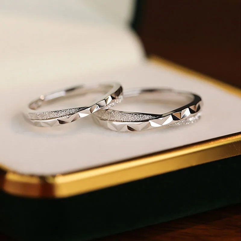 JYJIAYUJY 100% Whole Original Pure Silver S999 Adjustable Couple Ring Only See Love With You Fashion Jewelry Gift Daily JYCPR21