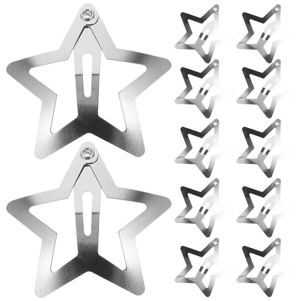 40 Pcs Temperament Pentagram Hairpin Baby Brooder Pellets Metal Clip Snap Clips