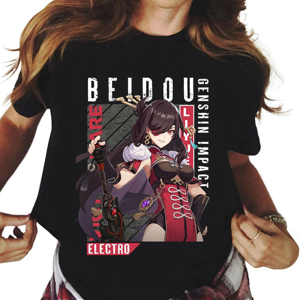 

Women's Harajuku Sle T-irt Genin Impact Print ort Sve Cusized DIY Hand-Painted Clothing Faionable Casual Wear