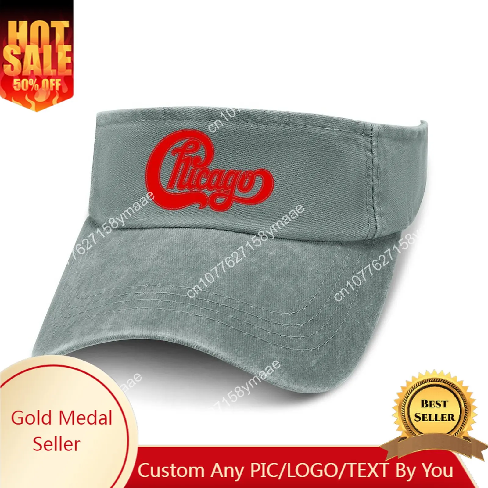 

Chicago Band Sun Visor Leaky Top Cowboy Hats Mens Womens Customize DIY Cap Sports Baseball Tennis Golf Caps Empty Open Top Hat