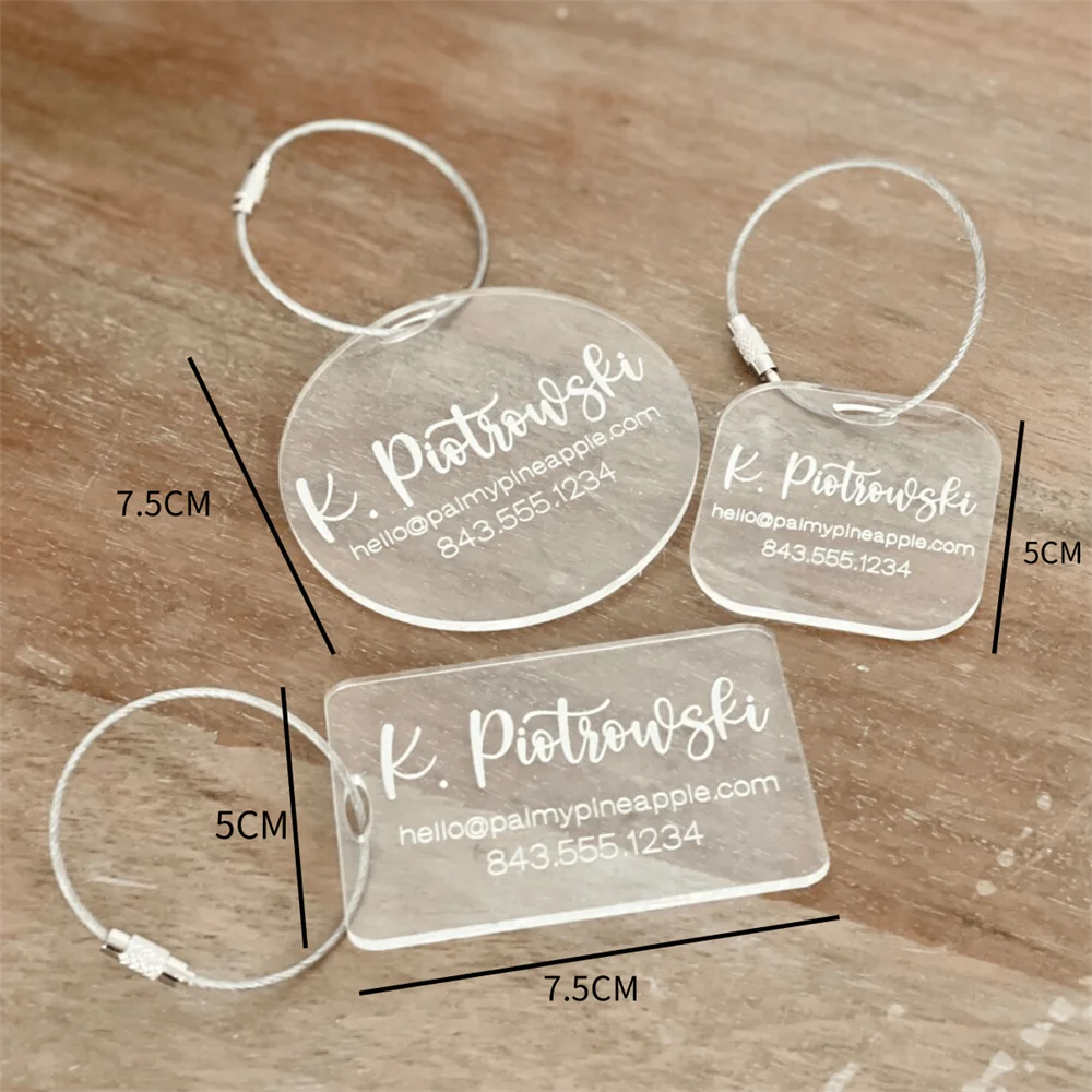 1PCS Custom Acrylic Luggage Tag Personalized Name Letter Address Number Mailbox Luggage Tag Travel Gift Customized Luggage Tag