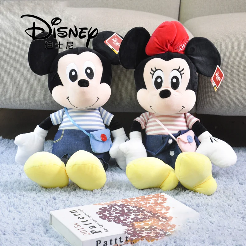 Disney Anime Mickey Minnie Mouse Plush Toys Youth School Series Soft Stuffed Doll Room Decoration Animal Plushies Children Gifts