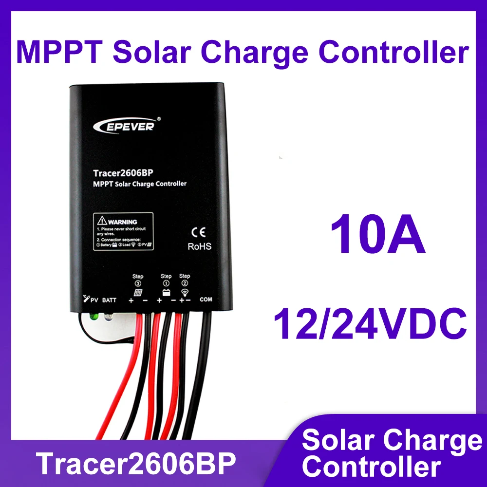 

Контроллер заряда солнечных батарей EPEVER Tracer2606BP/Tracer2610BP 10A MPPT, 12В/24В, водонепроницаемый, входное напряжение 60В/100В, регулятор для литиевых батарей