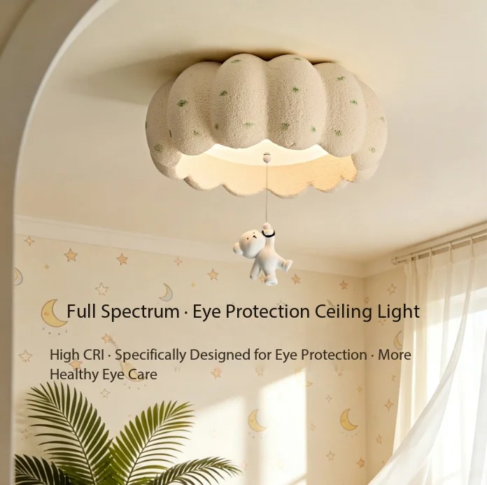 European Style New LED Ceiling Light Cream Style Bedroom Warm and Romantic Eye Protection Lighting Fixtures