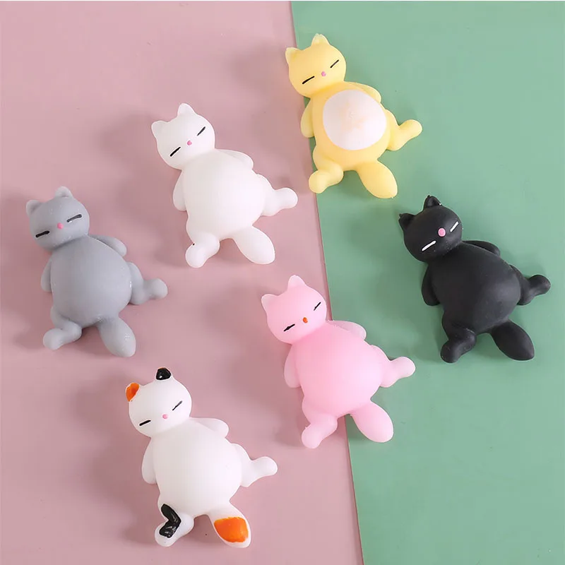 1pcs Cute Anti-Stress Squishy Cat Squeeze Ball Mochi Rising Abracon Soft Sticky Stress Relief Funny Gift Decompression Toy J56