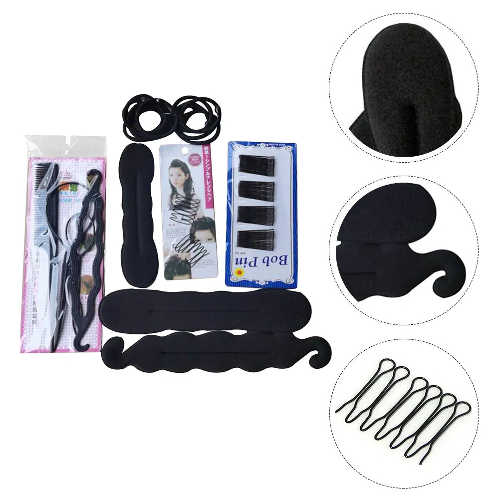 

1Set Flannelette Plastic Iron Hair Bun Maker Kit DIY Hair Styling Tool for Ballet Bun Chignon Ponytail Party Wedding Yoga