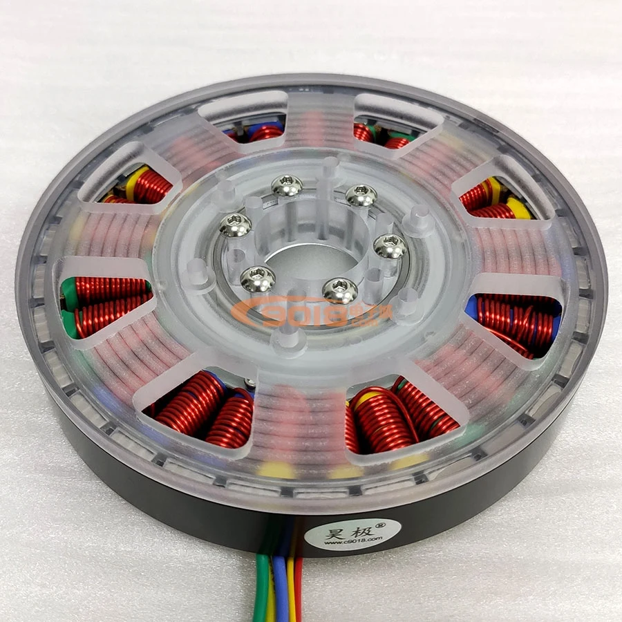 Haoji 400W Small Hollow Shaft Permanent Magnet DC Brushless Motor Motor Hall Flat Ultra-thin Disc Generator