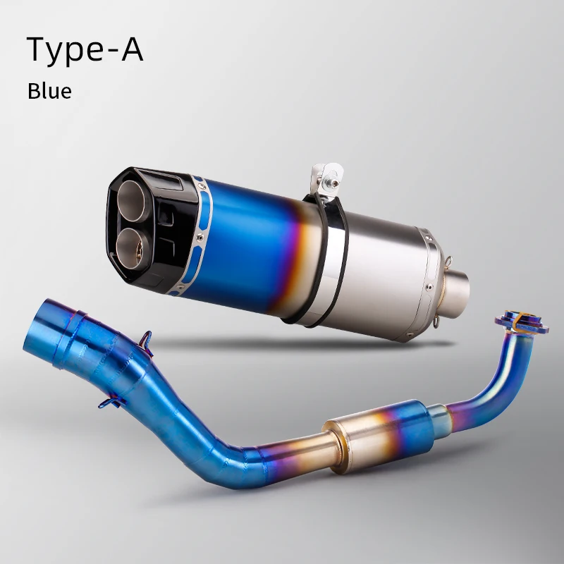 

Motorcycle Exhaust Full System Headers Pipe 51mm Interface Double Hole Muffler For Yamaha NVX NVX155 AEROX AEROX155 2016-2021