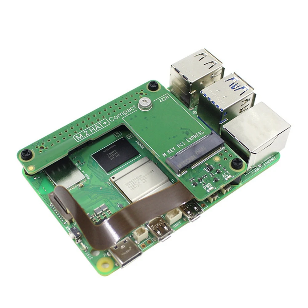 wilwill For Raspberry Pi 5 PCIe to NVMe SSD Expansion Board M.2 HAT+ Hard Drive Adapter with Case Cooling Fan