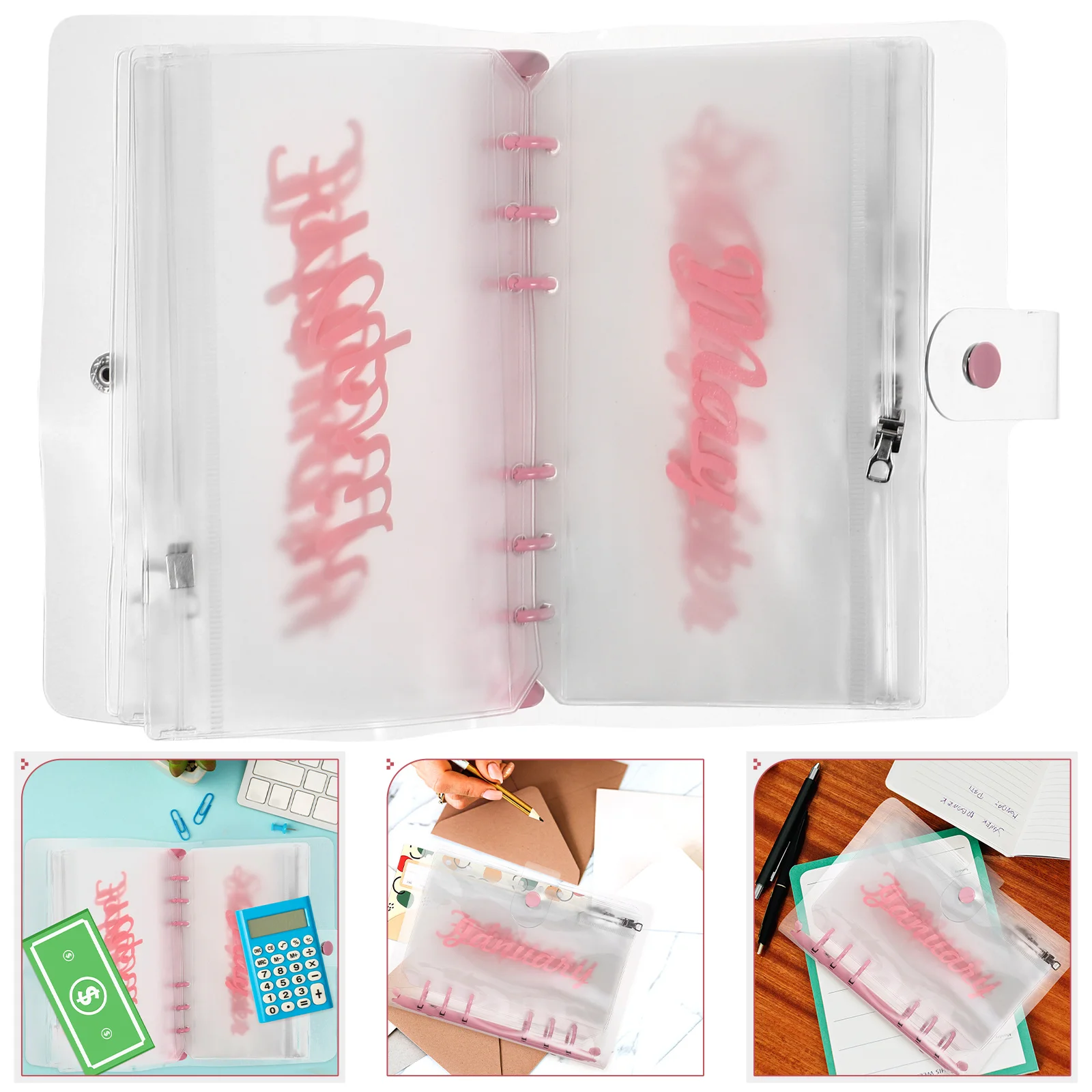 Budget Loose Leaf Bag Pocket Binder 6-holes Folders Money Replace Pouch Document Filing Bags Pvc Envelopes